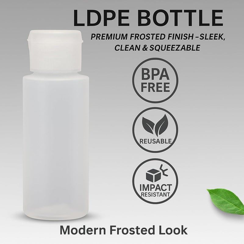 SELECTSHEN 2oz 8-Pieces TSA Approved Translucent Squeeze Bottles with Flip Cap & Extra Screw Caps, Leak Proof, FDA Compliant. Safe for Premium Costmetic, Shampoo, Conditioner DIY projects and Camping. - Image 4
